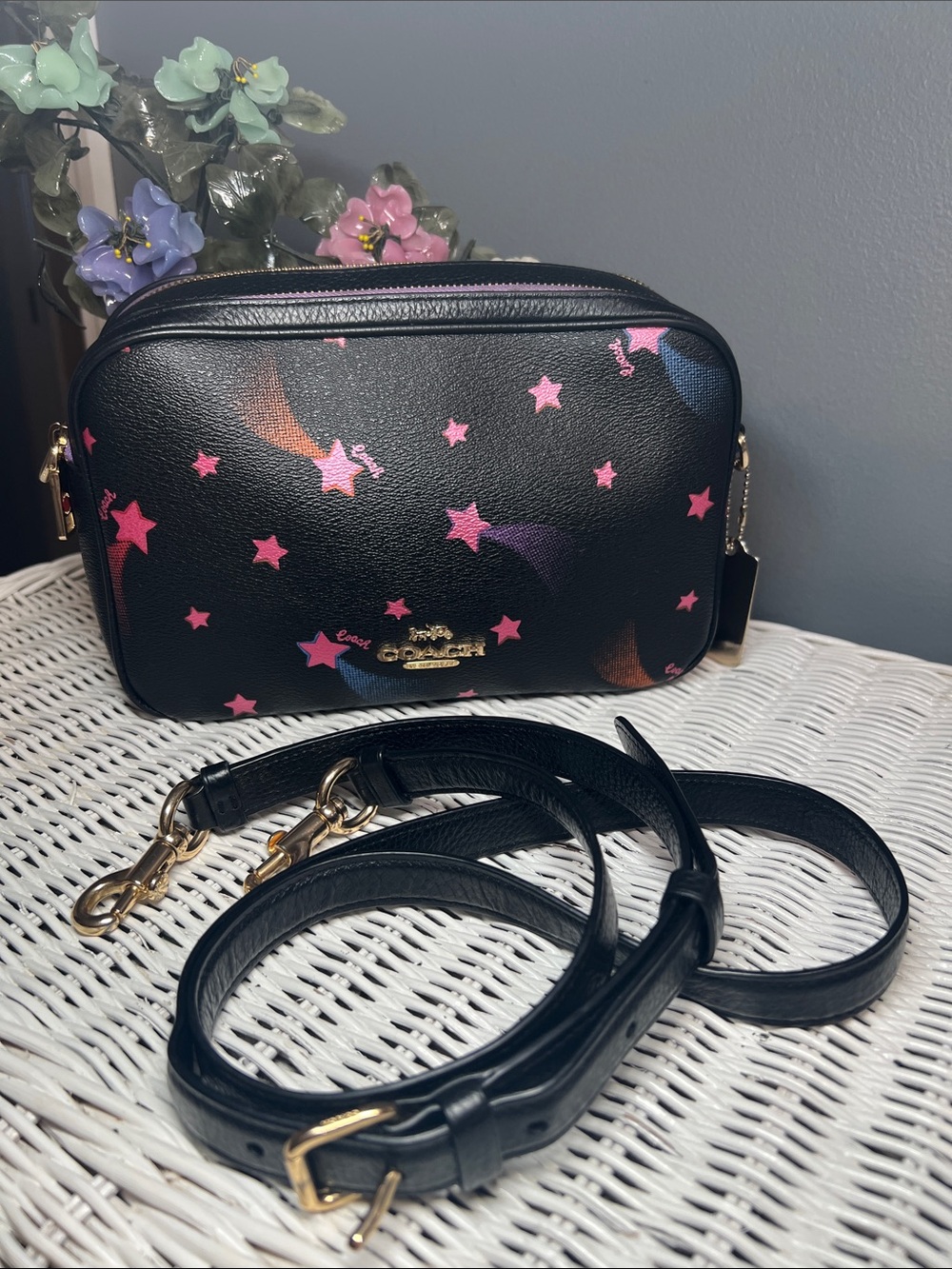 Coach Jes Double Zip Disco Star Crossbody